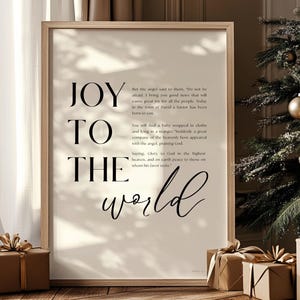 Joy to the World Scripture Christmas Wall Art Luke 2 Angels Scripture Printable Bible Verse Christmas Decor Jesus Birth Wall Print