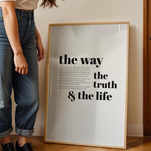 The Way the Truth the Life Wall Art | John 14:6 Bible Verse Printable ...