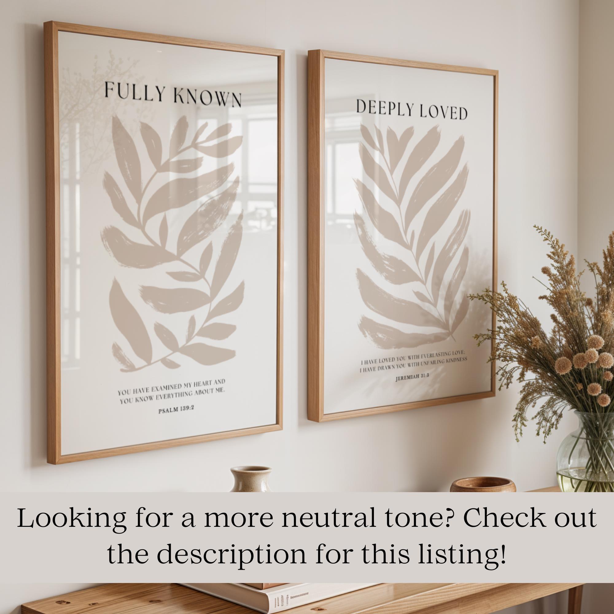 Set of 2 Minimalist Scripture Prints | Christian Wall Art | Bible Verse ...