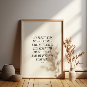 Psalm 73 Scripture Art Print: Minimalist Christian Decor (Digital Download)