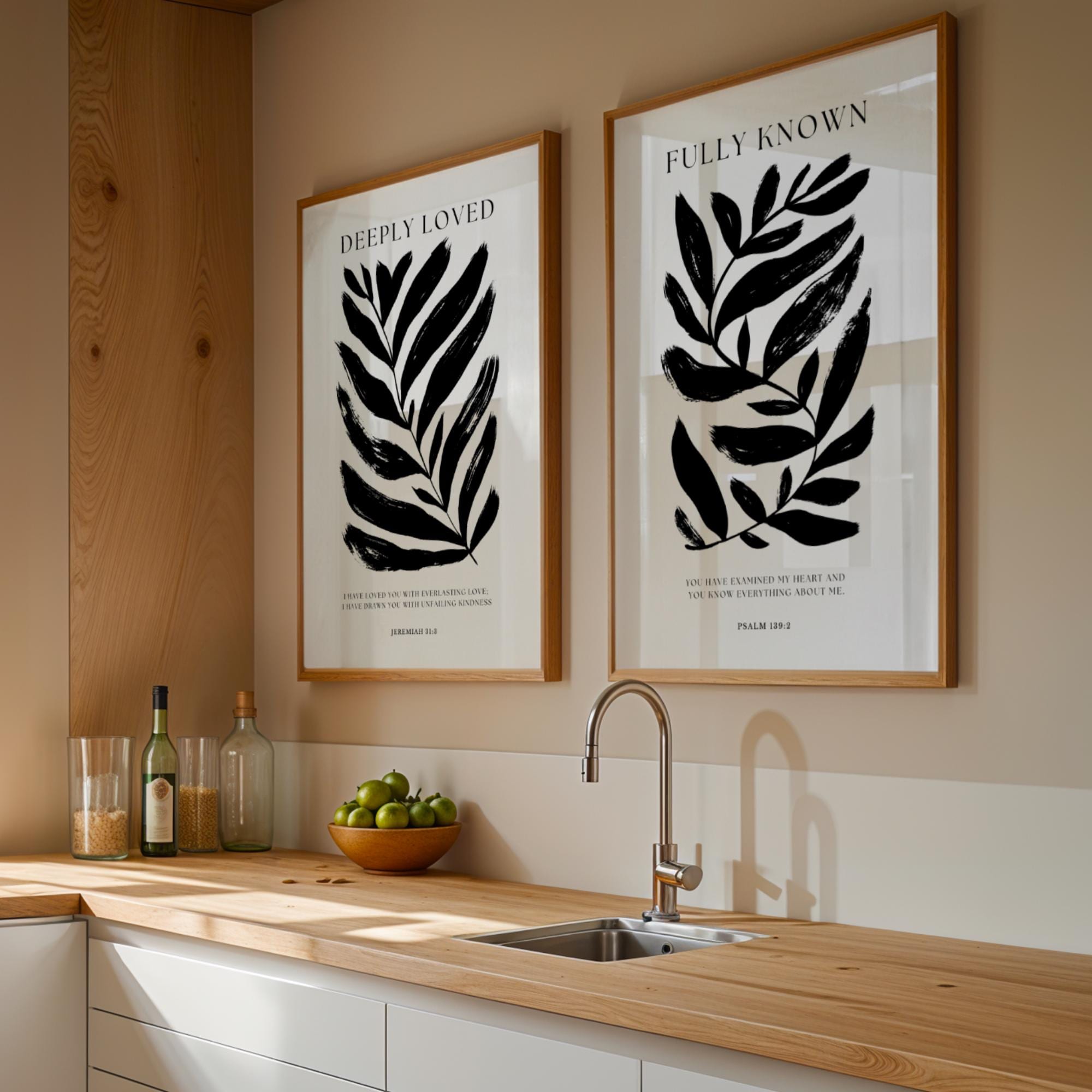 Set of 2 Minimalist Scripture Prints | Christian Wall Art | Bible Verse ...