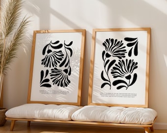Minimalist Bible Verse Print Set: Lily Line Art (Digital Download)