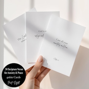 30 Scripture Cards for Anxiety and Peace Printable 4x6 Daily Bible Verses Christian Encouragement Cards Digital Download