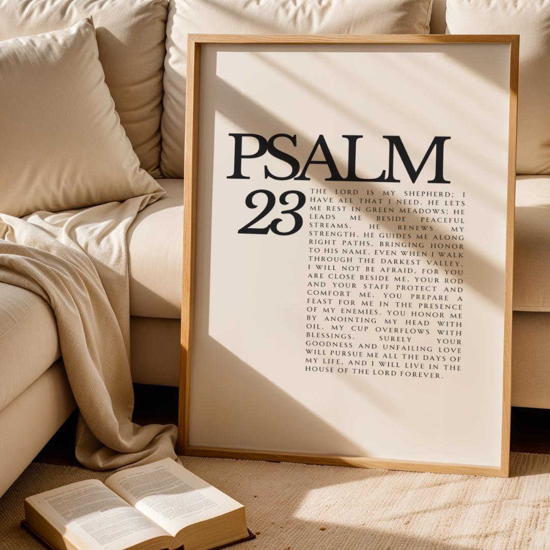 Psalm 23 Scripture Print: Minimalist Christian Wall Art (digital ...