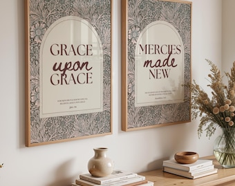 Christian Wall Art Set of 2 Minimalist Scripture Prints Neutral Bible Verse Decor Faith Quote Printable Art Religious Decor Digital Download