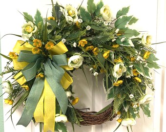 Spring front door wreath