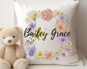 Custom Nursery Decor Custom Pillow Personalized Name Gift for Baby Shower Gift for Girl Room Decor Birthday Gift for New Mom of Baby Girl