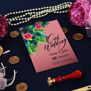 Clear Acrylic Quinceañera Invitations, Rose Gold Invitation, Sweet 16 Invitation, Wedding Invites, Acrylic Invitations, Birthday Invitation