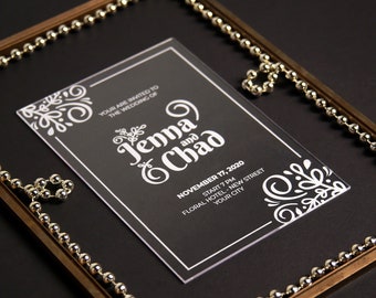 Transparent Foiled Acrylic Wedding Invitation, Elegant Invitation Card, Clear Invitation, Wedding Invitations, Wedding Invites