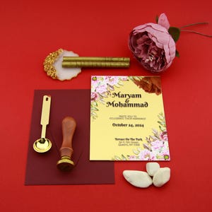 2 mm Gold Invitation Wedding, Gold Invitation Quinceanera, Wedding Invitation Pack, Invitation Card, Invitation Sweet 16, Acrylic Invitation