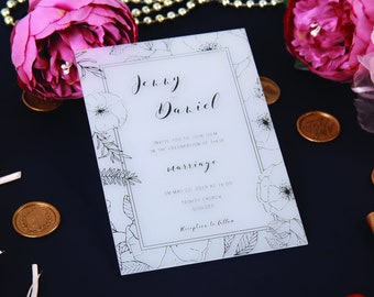 Elegant Wedding Acrylic Invitation, Personalized Wedding Invitation, Quinceanera Invitation, Wedding Invites, Invitation Wedding Card