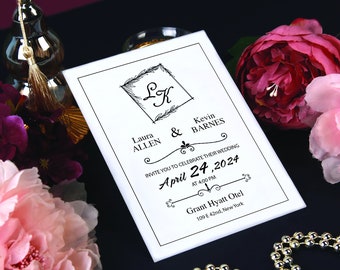 Gold Acrylic Wedding Invitation, Personalized Wedding Invitations, Unique Wedding Invitation, Acrylic Wedding Card, Wedding Invite