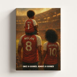 Personalized Digital Family Football Portrait, Framed Football Family Print, Group of Friends Football Jersey Canvas, Football Lover Gift