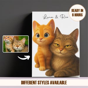 Portrait personnalisé d'animal de compagnie de style Disney, portrait d'animal de compagnie inspiré de style Disney, illustration d'animal de compagnie mignon, portrait art animalier Pixar, cadeau personnalisé pour amoureux des animaux de compagnie