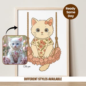 Custom Pet Portrait, Ghibli Inspired Pet Portrait, Personalized Cat Illustration, Cute Pet Ghibli Art, Miyazaki Inspired Art, Pet Lover Gift