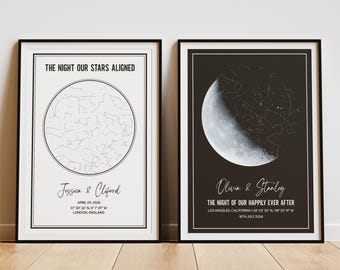 Personalised Star Map Print, Night We Met Gift, Custom Night Sky Print, Star Map Poster, Anniversary Gift, Wedding Gift, Constellation Print
