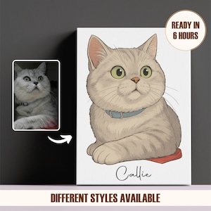 Custom Pet Portrait from Photo, Ghibli Inspired Cat and Dog Portrait, Personalized Pet Anime Portrait, Cute Pet Ghibli Art, Pet Lover Gift