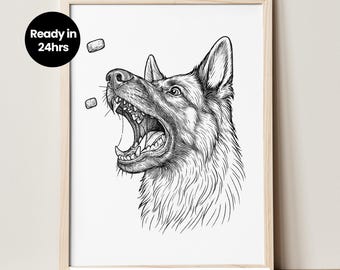 Pet Memorial Gift, Custom Dog Drawing from Photo, Pet Line Art Print, Minimalist Wall Art, Unique Gift for Dog Cat Lovers, Digital Download