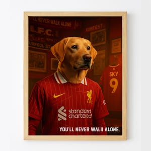 Custom Dog Portrait, Personalized Soccer Dog Portrait, Pet Football Team Shirt Poster, Funny Dog Jersey with Name, Soccer Lover Pet Gift