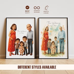 Personalized Cartoon Portrait from Photo, Custom Disney Style Family Portrait, Custom Digital Family Portrait, Cartoon Family Animation