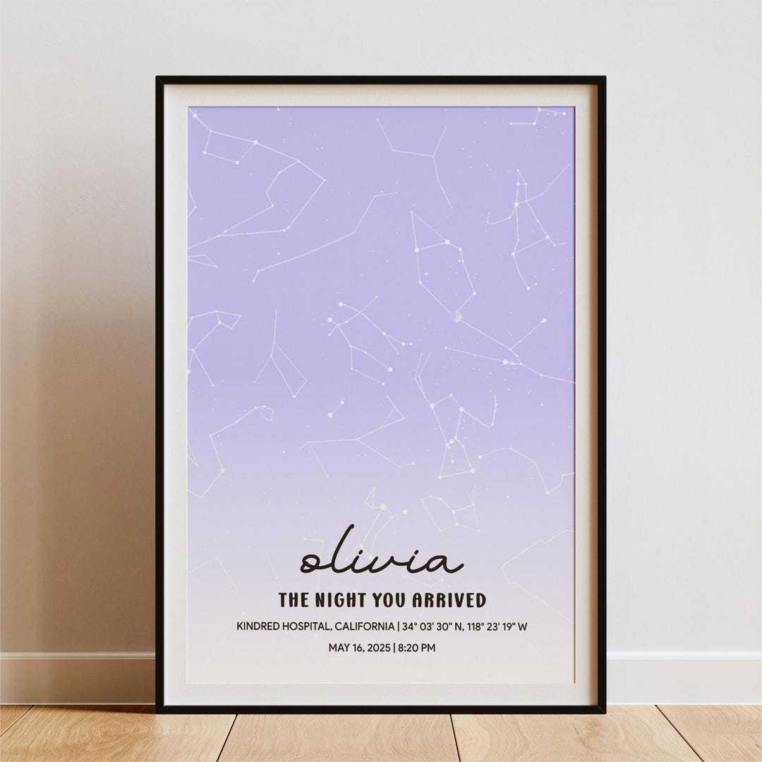 Custom Star Map Poster, Baby Constellation Gift, the Day You Were Born ...
