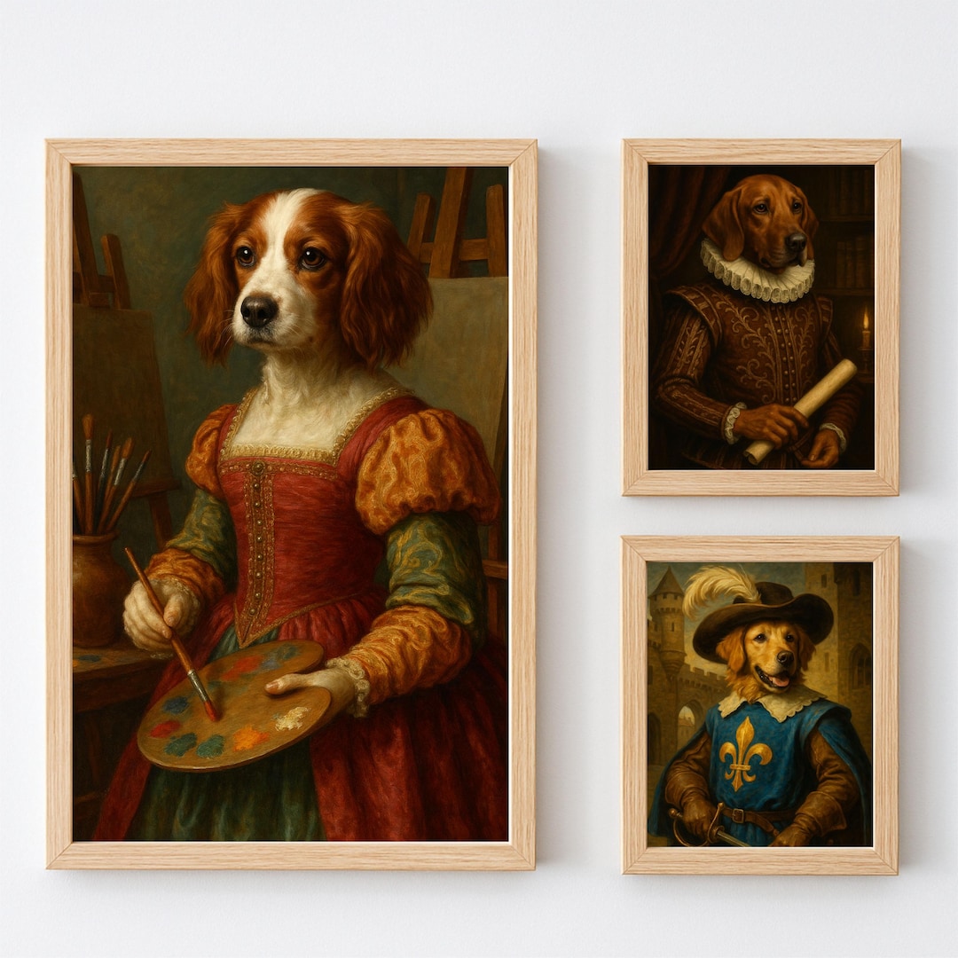 Personalized Renaissance Dog Painting, Custom Royal Pet Portrait ...