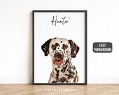Personalized Pet Gift, Watercolor Portrait Using Pet Photo, Pet Memorial Gift, Digital, Pet Sympathy Gift, Memorial Digital Download
