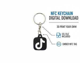 Fichier STL de porte-clés marketing NFC – Étiquette commerciale intelligente imprimable en 3D (téléchargement numérique)
