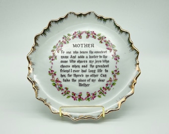 VTG, Porcelain "Mother" Decorative Plate, Made in Japan, 1950s - Mother's Day Gift!