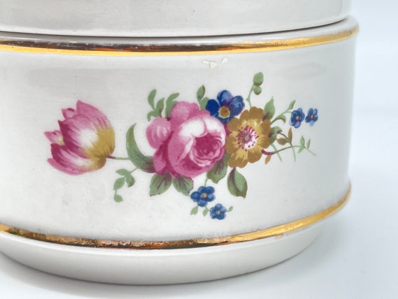 VTG Sadler Porcelain Trinket Box Powder Jar, Made… - image 9