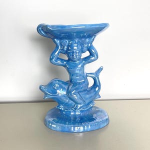 VTG, Holland Mold Cherub reitender Delphin Lustreware Seifenschale, hergestellt in den 1970er Jahren - Badezimmer Dekor