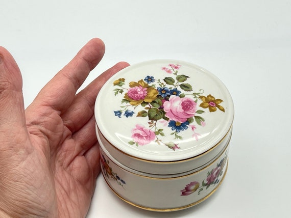 VTG Sadler Porcelain Trinket Box Powder Jar, Made… - image 6