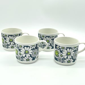 VTG, RARE, Set Four Johnson Brothers Samba Flower Power, Made in England 1970s - Great for Coffee Bar!