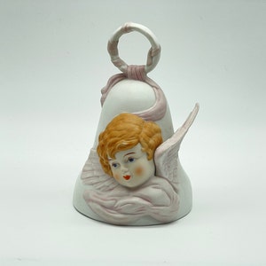 VTG, RARA, Caja de música de ángel de porcelana, Sankyo, San Francisco Music Box Co. 1990, ¡Regalo para el Día de la Madre!