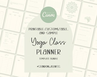 Planificador de clases de yoga / Paquete de plantillas