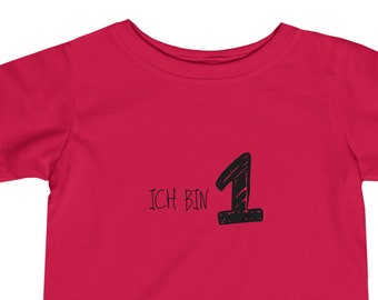 Celebrate the first birthday: ‘I am 1’ kids’ t-shirt, perfect for little birthday stars! A sweet and unforgettable gift!