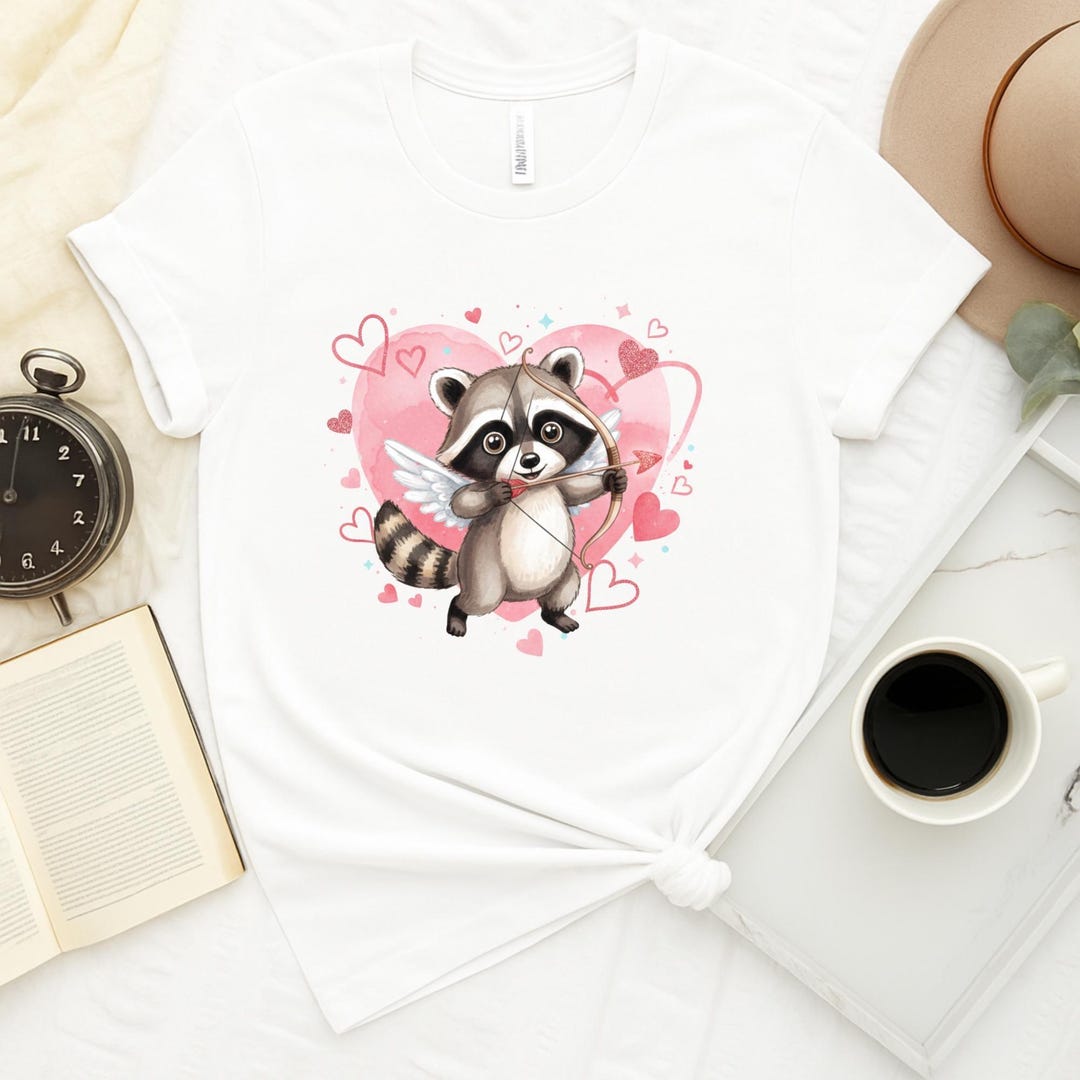 Cupid Raccoon Adorable Raccoon Cupid Valentine Tank Top Cute Love Heart Arrow Shirt ...