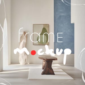 Elegant Living Room Frame Mockup: Editable Color, Adjustable Size (PSD Template, JPG & User Guide)