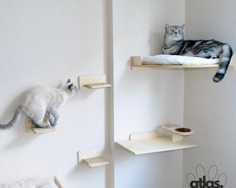 Cama para gatos montada en la pared, Muebles de juego de pared para gatos, Estantes para gatos para escalar, Muebles de pared para gatos, Estante para gatos, Muebles de juego para gatos, Juguetes para gatos