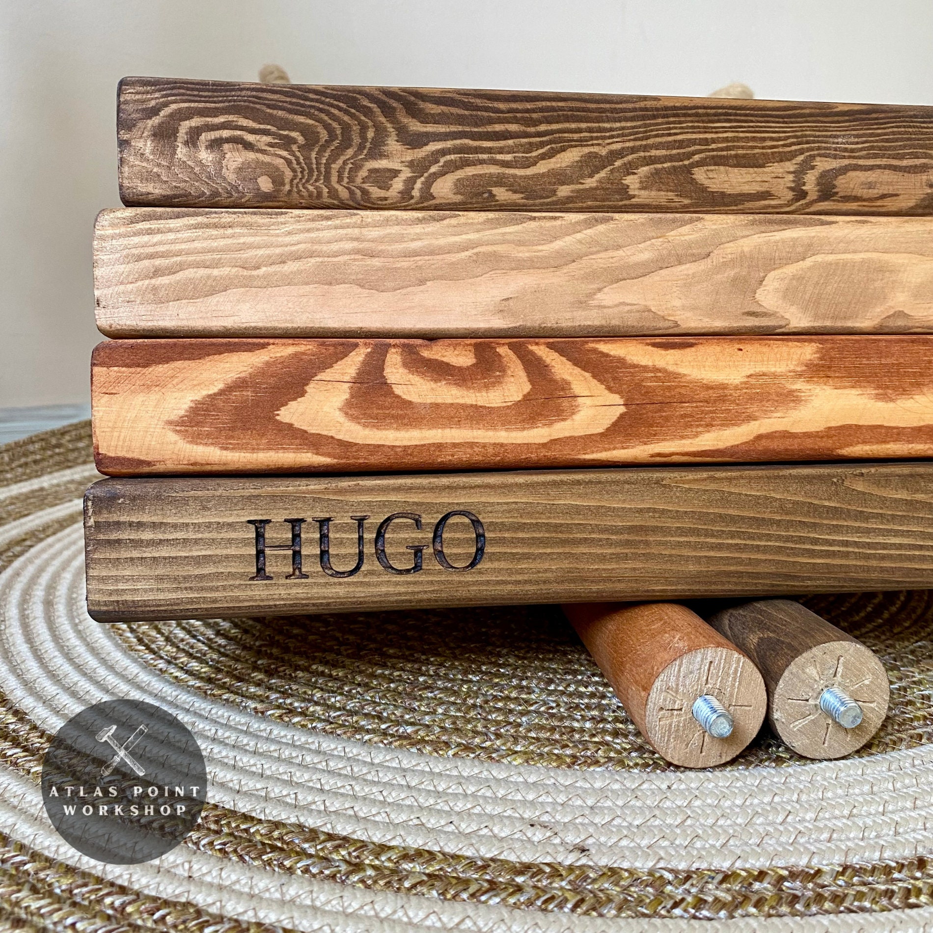 Personalized Afromosia Wooden Dog Food Stand, Modern Dog Food Stand