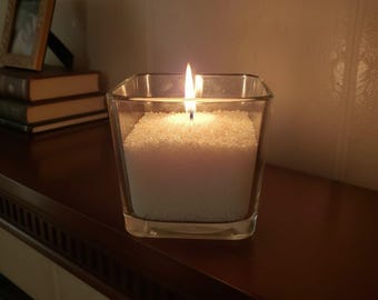 Square glass candle