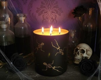 Black Frosted Laser-etched Halloween theme candle