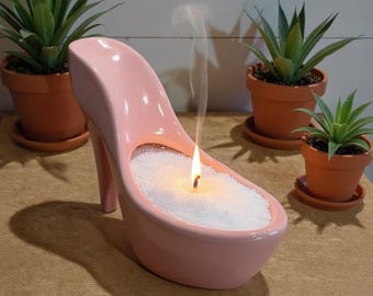 Pink High Heel Candle