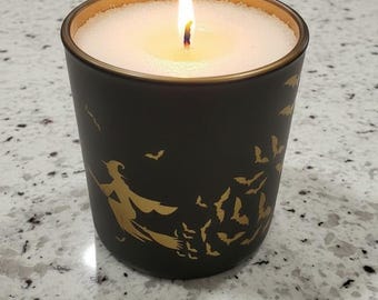 Black Frosted Laser-etched Halloween theme candle