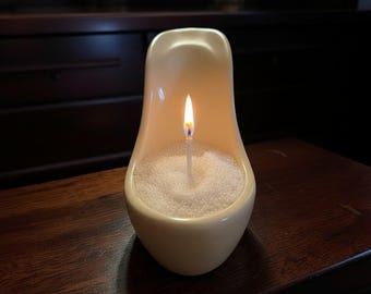 5" White High Heel Candle