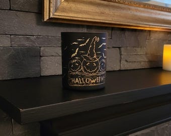 Black Frosted Laser-etched Halloween theme candle