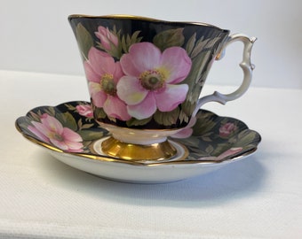 Vintage Royal Albert Flora Serie Alberta Rose Teetasse und Untertasse