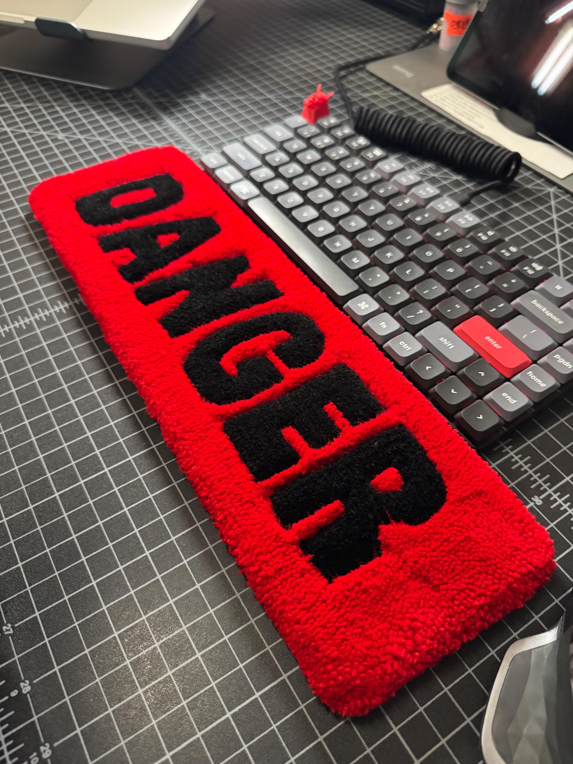 DANGER Tufted Keyboard Wrist Rest Rug - Etsy