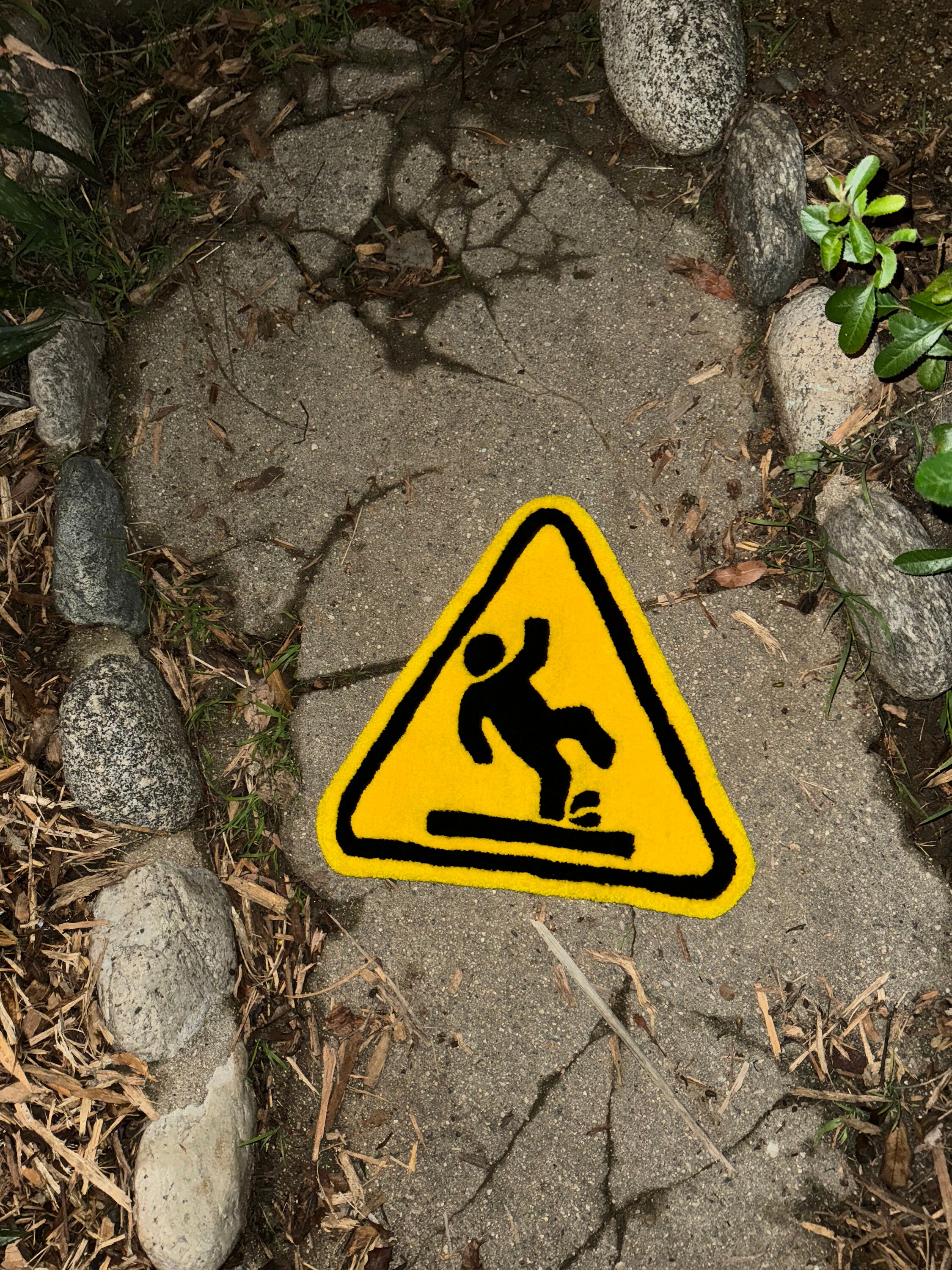 Caution Rug SLIP WARNING Rug - Etsy