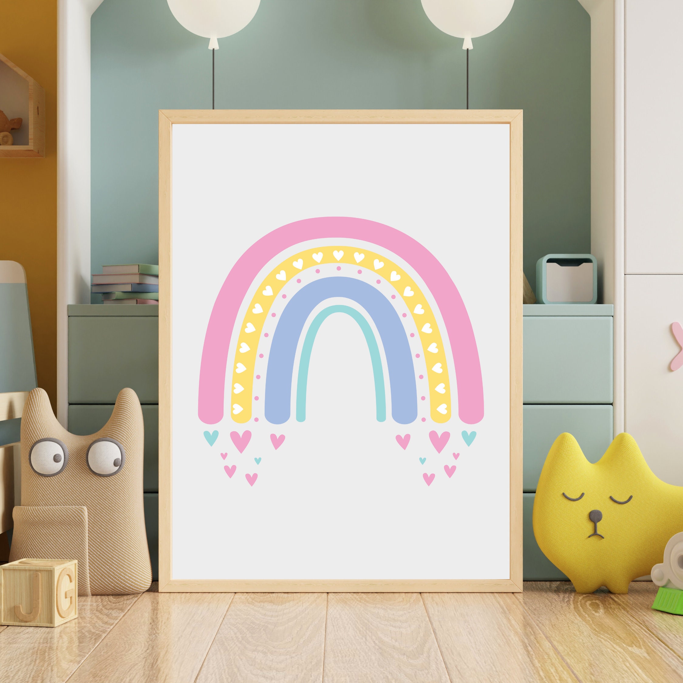 Rainbow Wall Art, Rainbow Nursery Decor, PRINTABLE Wall Art, Colorful ...